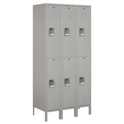 Salsbury Industries Gray- Double Tier Standard Metal Locker 6 Feet X 18 Inches