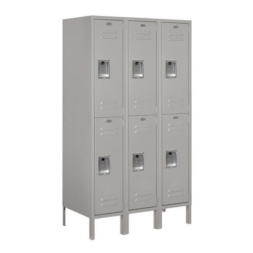 Salsbury Industries Gray-Double Tier Standard Metal Locker 5 Feet X 18 Inches
