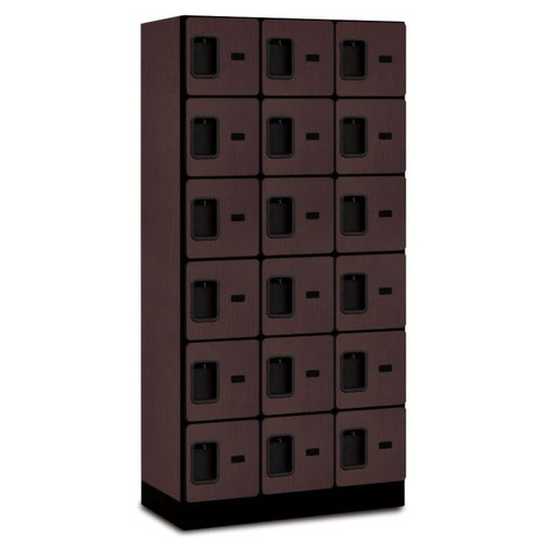 Salsbury Industries Six Tier Locker, Mahogany Wood, 3 Wide