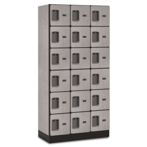 Salsbury Industries Six Tier Locker, Gray Wood, 3 Wide