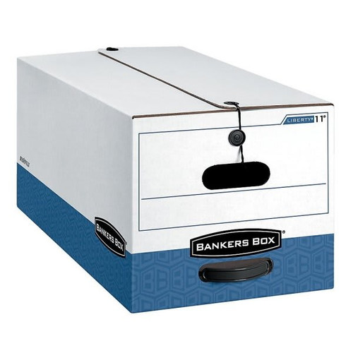 Bankers Box Liberty Fastfold White/Blue Storage Box, Case Of 12