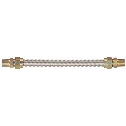 Watts 5/8 In. Od 1/2 In. Id 1/2 In. Mnpt X 1/2 In. Fnpt 48 In. Length Stainless Steel Gas Appliance Connector