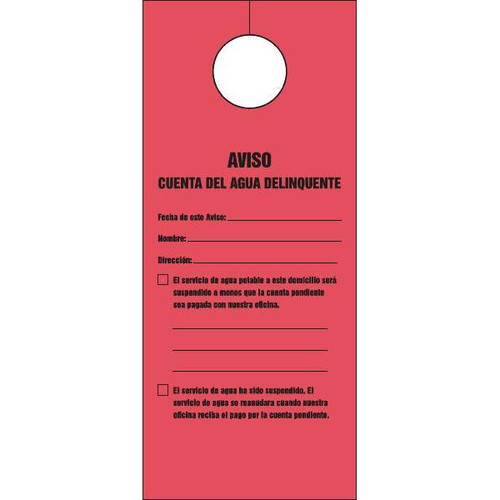 Doorknob Cards Bilingual Delinquent Package Of 100