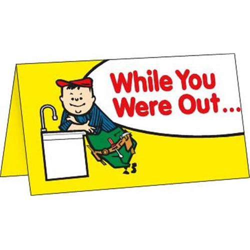 Maintenance Greeting Cards, While You Were Out, 5 X 3", Package Of 100