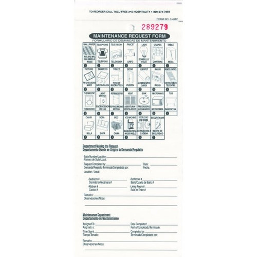 Maintenance Request Form White Package Of 1000