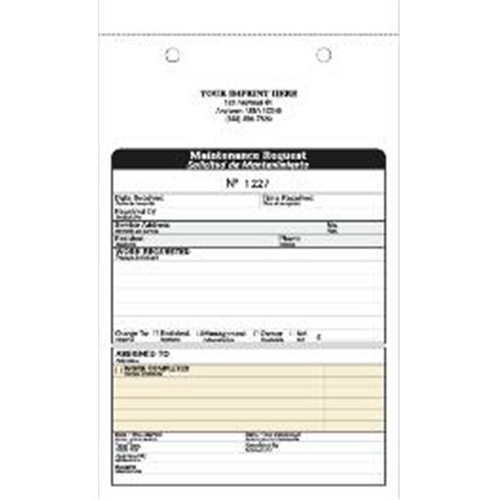 Personalized 3-Part Bilingual Maintenance Request, Package Of 100