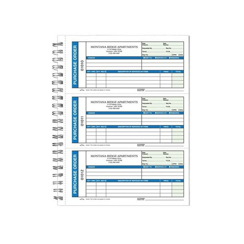 Purchase Order Book, 7-3/4" X 3-5/8"