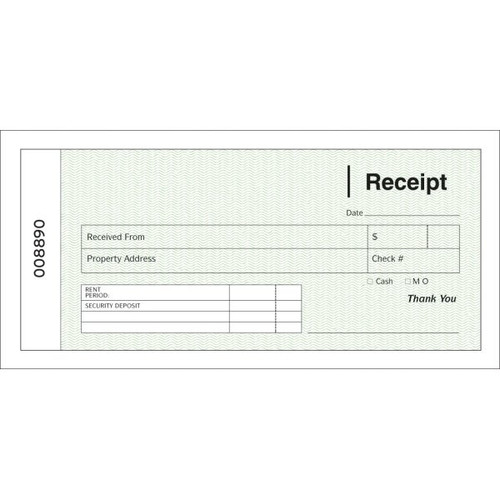 Rent Receipt Book Triplicate Light Green With Imprint