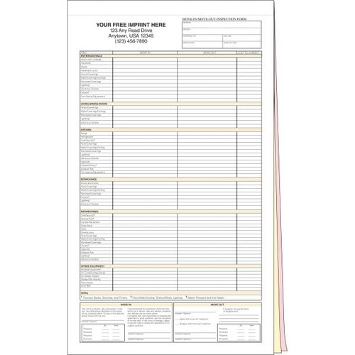 Hud Move-In/Move Out Inspection Forms, 8-1/2 X 14, Package Of 100
