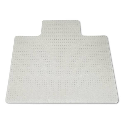 Skilcraft Heavy-Duty Chair Mat, Plush-To-High Pile Carpet, 45 X 53, Clear