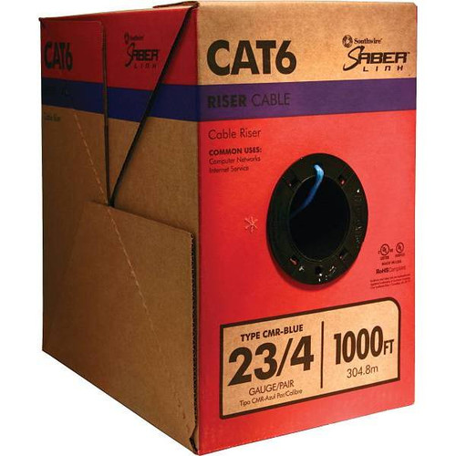 Southwire 1000 Ft. 23/4 Solid Cu Cat6 Cmr Data Cable (Blue)