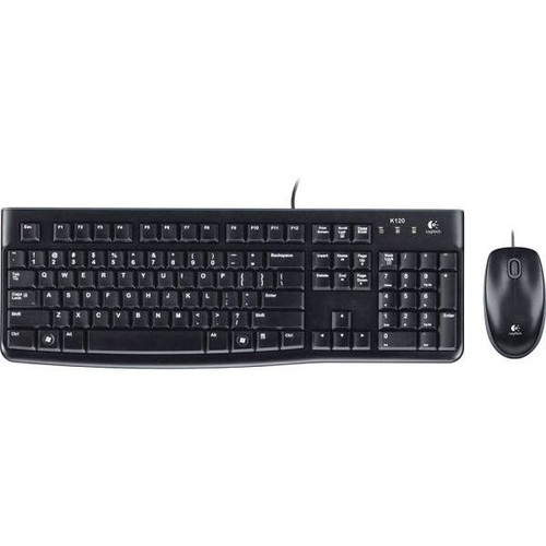 Logitech Mk120 Wired USB Desktop Set Keyboard/Mouse (Black)