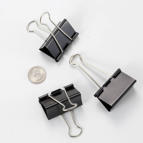 Officemate Large Binder Clips Black Package Of 12