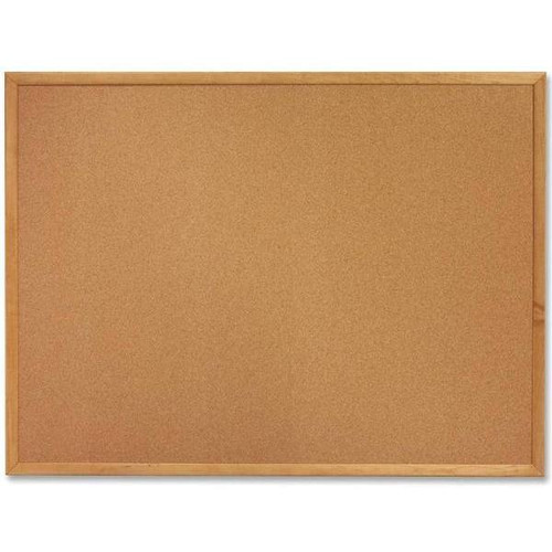 Lorell 18 In. X 24 In. Warp-Resistant Cork Board W/ Oak Wood Frame (Brown)