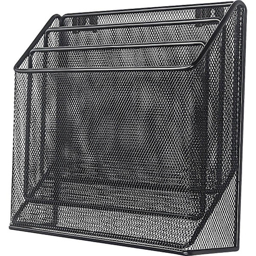 Lorell 3-Tier Mesh Desktop Organizer 11.42" X 3.54" X 12.72" Metal Black