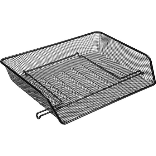 Lorell Side-Loading Mesh Document Tray 3"X14.25"X10.75" Steel Black