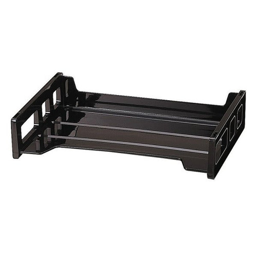 Office Depot Black Ribbed Bottom Stackable Letter Tray