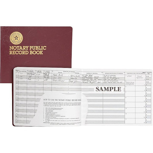 Dome Notary Public Record Book 10.5" X 8.25" Maroon Cover 64 Sheets 1 Book