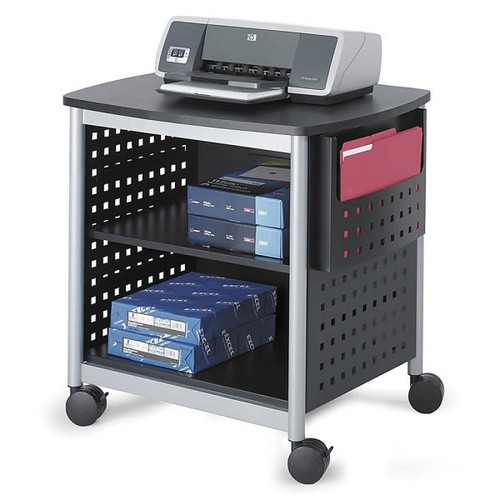 Safco Scoot Black/Silver Deskside Printer Stand