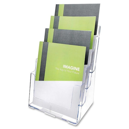 Deflecto Multi-Compartment Docuholder 4 Slots 13.5" X 9.25" X 7" Plastic Clear