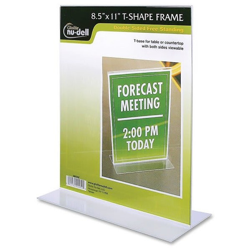Nu-Dell Clear Acrylic Standing Sign Holder, 8.5" X 11"