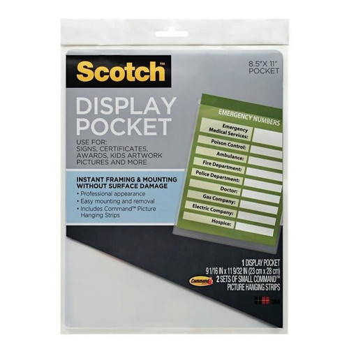 Scotch Clear Plastic Display Pocket 9" X 11"