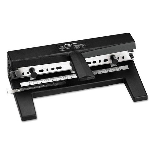 40-Sheet Heavy-Duty Two- To Seven-Hole Adjustable Heavy-Duty Paper Punch, 9/32" Holes, Black