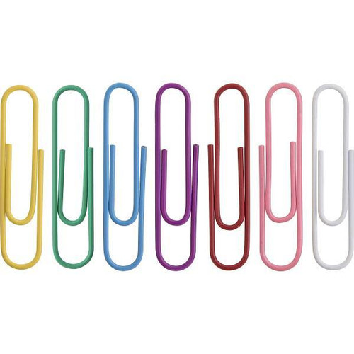 Business Source Vinyl-Coated Gem Clips Assorted Colors Package Of 250