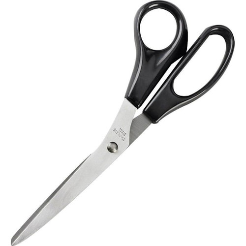 Business Source 8" Stainless Steel Scissors Bent-Right Black
