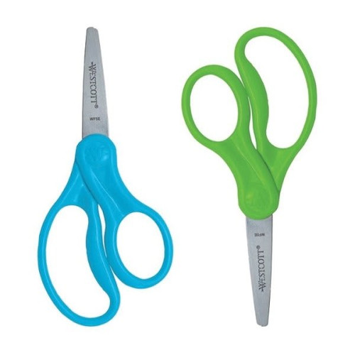 Westcott Assorted Color Hard Handle Kids Value Scissor 5"