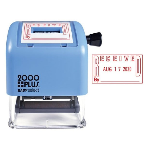2000 Plus Easy Select Red Self-Inking Date/Phrase Stamp