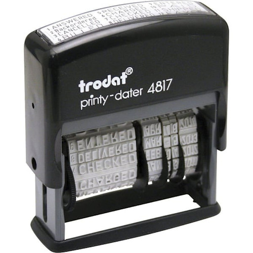 Trodat Self-Inking 12-In-1 Date And Message Stamp Black Ink