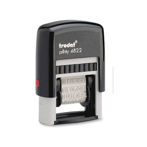 Trodat Self-Inking 12-Message Stamp 0.38" X 1.25" 10000 Impressions Red Ink