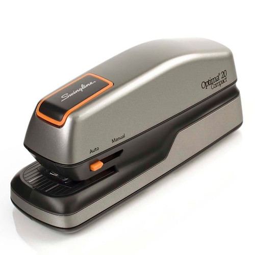 Swingline Optima Grip Battery Operated Electric Stapler Silver/Black