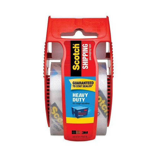 3850 Heavy-Duty Packaging Tape With Dispenser, 1.5" Core, 1.88" X 66.66 Ft, Clear