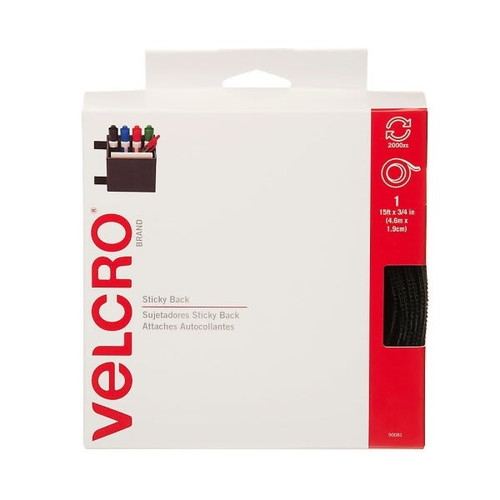 Velcro Black Sticky Back Fastener 3/4" X 15'