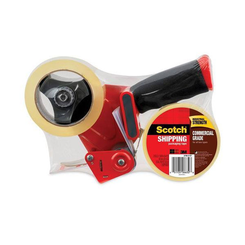 Scotch Packaging Tape Dispenser With Two Rolls Of Tape - Up To 0.75"X60 Yds Red