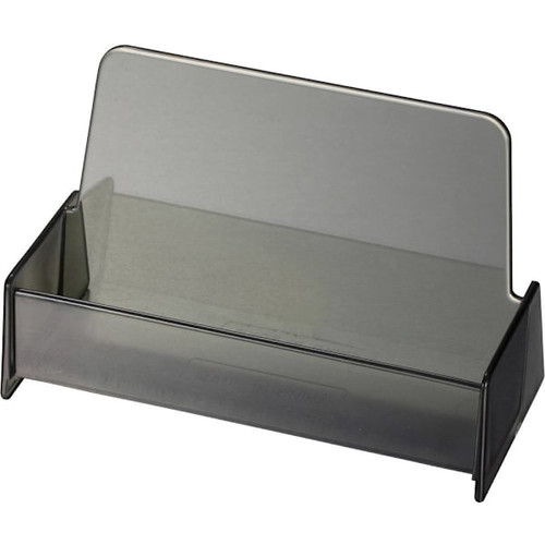 Officemate Business Card Holder 3.9" X 2.4" X 1.9" Plastic Smoke