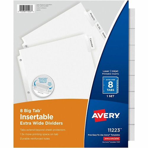Avery Big Tab Extra-Wide Insertable Dividers Package Of 8
