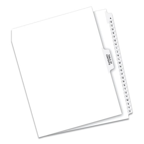 Avery Legal Exhibit Side Tab Index Dividers Avery Style A-Z White Package Of 27