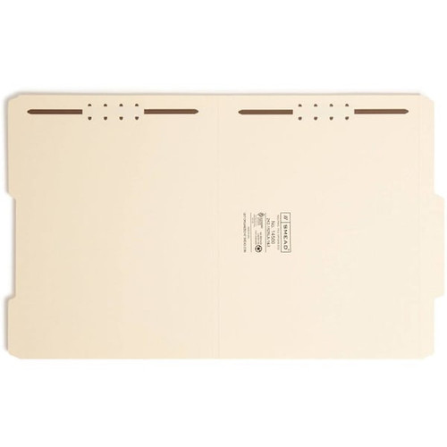 Smead 2/5 Tab Letter Fastener Folder 8.5" X 11" Manila Package Of 50