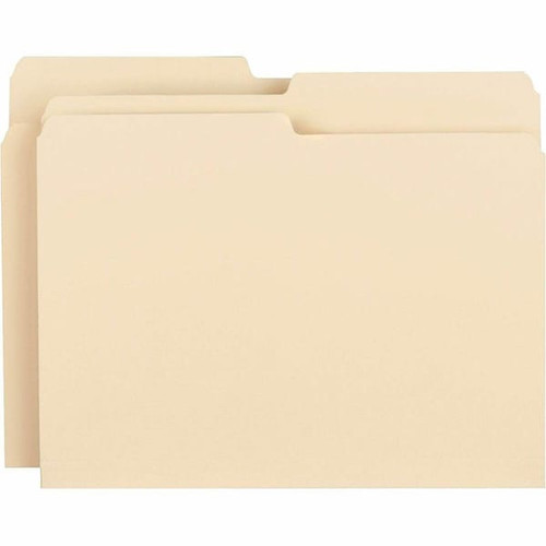Business Source 1/2 Cut Letter Tab File Folder 8.5" X 11" Manila Package Of 100