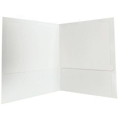 Business Source Letter Pocket Folder 8.5" X 11" 2 Pockets White Package Of 25