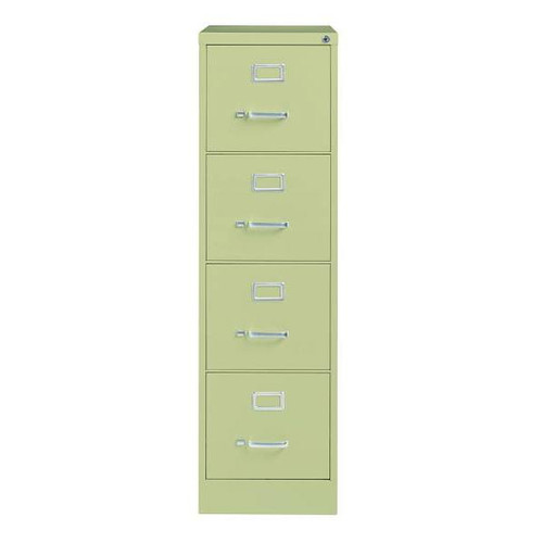 Hirsh 25" Deep 4 Drawer Letter Width Metal Vertical File Cabinet, Commercial Grade, Putty