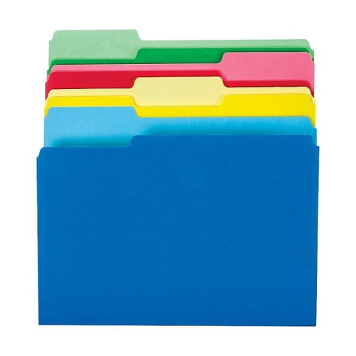 Office Depot Assorted Colors 1/3-Cut File Folder Pack Of 24