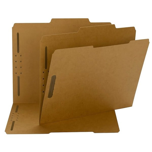 Smead Kraft Reinforced Tab Fastener Folder, Standard Weight, Package Of 50