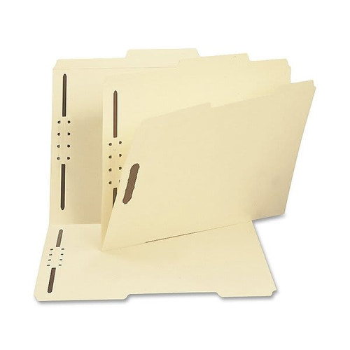 Smead Manila 2/5 Cut Letter Size Top-Tab Fastener Folder With Tab, Pack Of 50