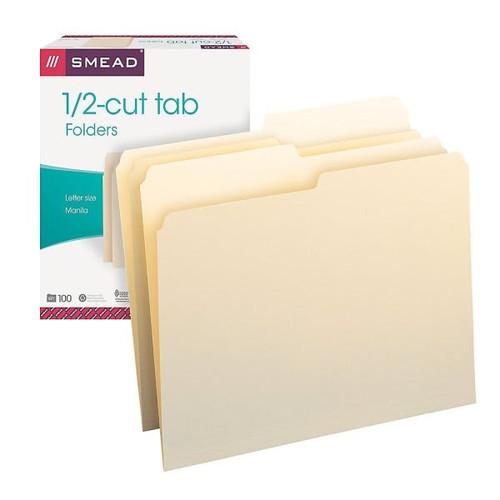 Smead Manila File Folder 8-1/2" X 11", Package Of 100