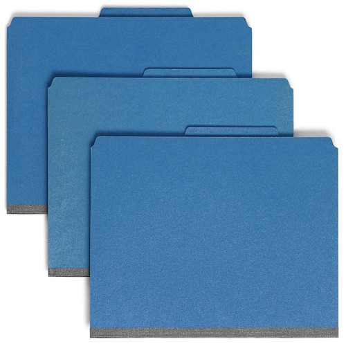 Smead Safeshield 2/5 Classification Folder With Divider Dark Blue Package Of 10