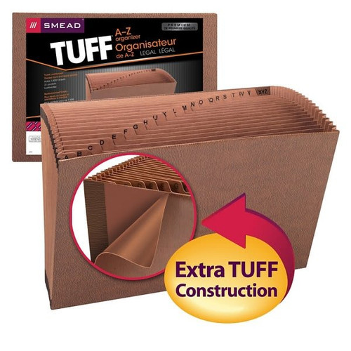 Smead Tuff 21-Pocket Brown Expanding File With Open Top